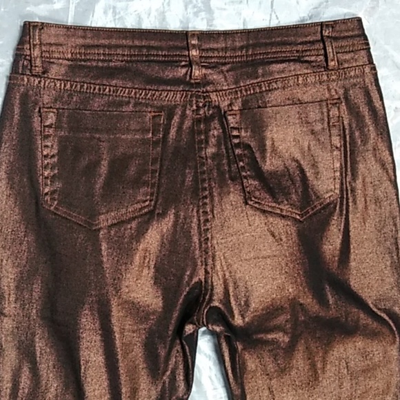 Soft Surroundings metallic copper jeans size 10 - Picture 5 of 7